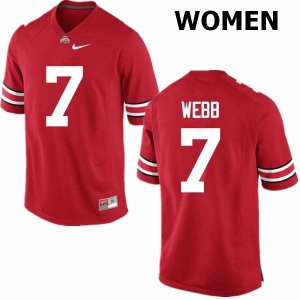 NCAA Ohio State Buckeyes Women's #7 Damon Webb Red Nike Football College Jersey LVE3345BI